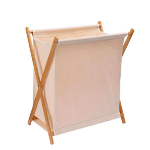 Cesto Plegable Para Ropa De Bambú Beige