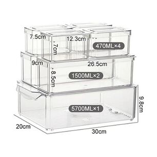 Set 7 Contenedores Refrigerador Cocina Despensa Con Tapa