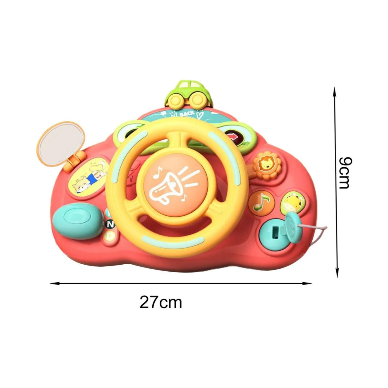 Juguete Simulador Volante Interactivo Sonido Rosa Infantil image number 1.0