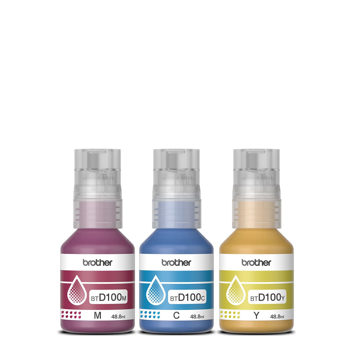 Pack Tintas Brother Btd100 - Cian, Magenta Y Amarillo image number 1.0
