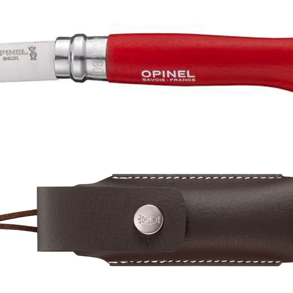 Cuchillo Opinel N8 Trekking Rojo Con Funda image number 0.0