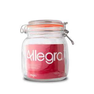 Frasco Vidrio Allegra Tapa Herm&eacute;tica 1 Litro Transparente Contenedor