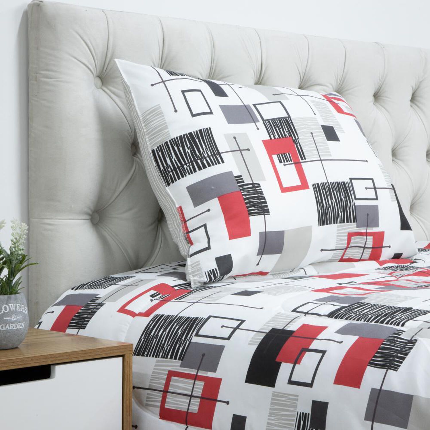 Set Plum&oacute;n + Almohada Casaideal Geometrico / 1.5 Plazas image number 2.0