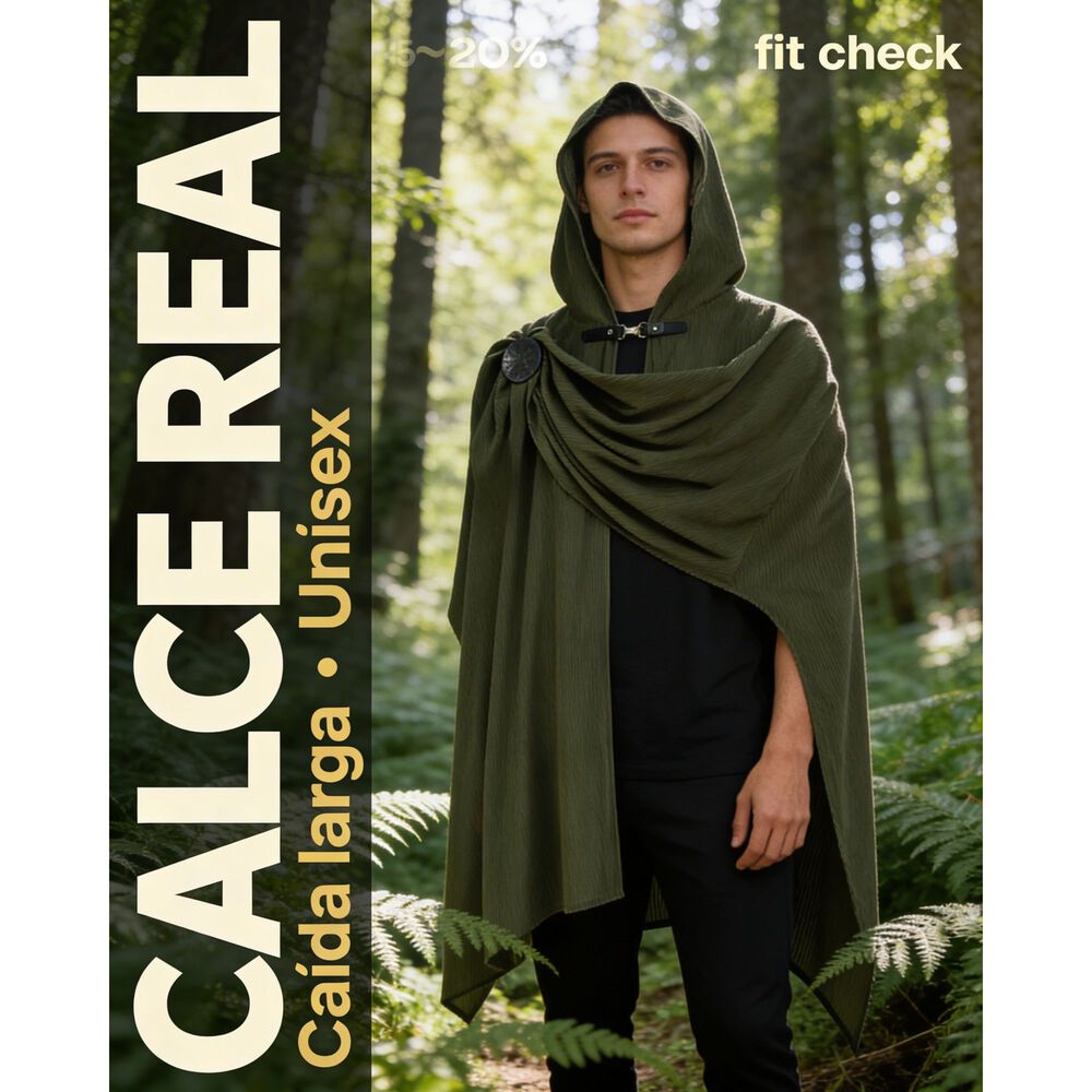 Disfraz Capa Con Capucha Medieval Con Broche Para Cosplay Halloween Y Teatro Unisex image number 17.0