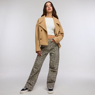 Chaqueta Cruzada Con Botones Cuello Solapa Mujer Freedom