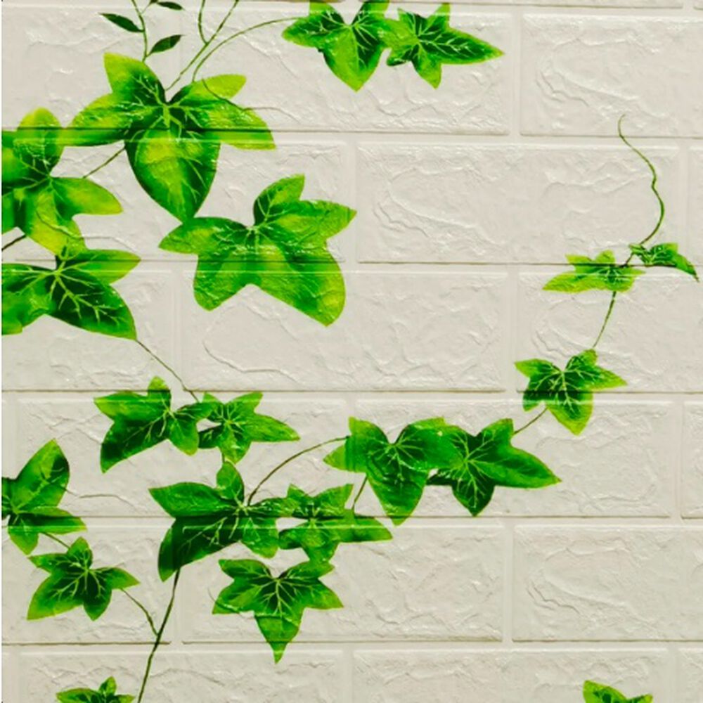 Pack 10 Lamina Papel Mural Autoadhesivo 3d Ladrillo Plantas image number 5.0