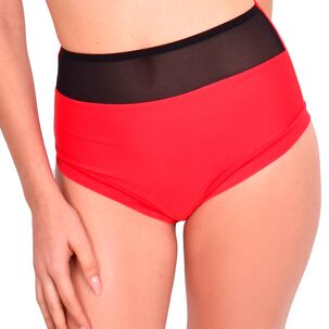 Bikini Calzón Pin Up Con Transparencia Color Rojo