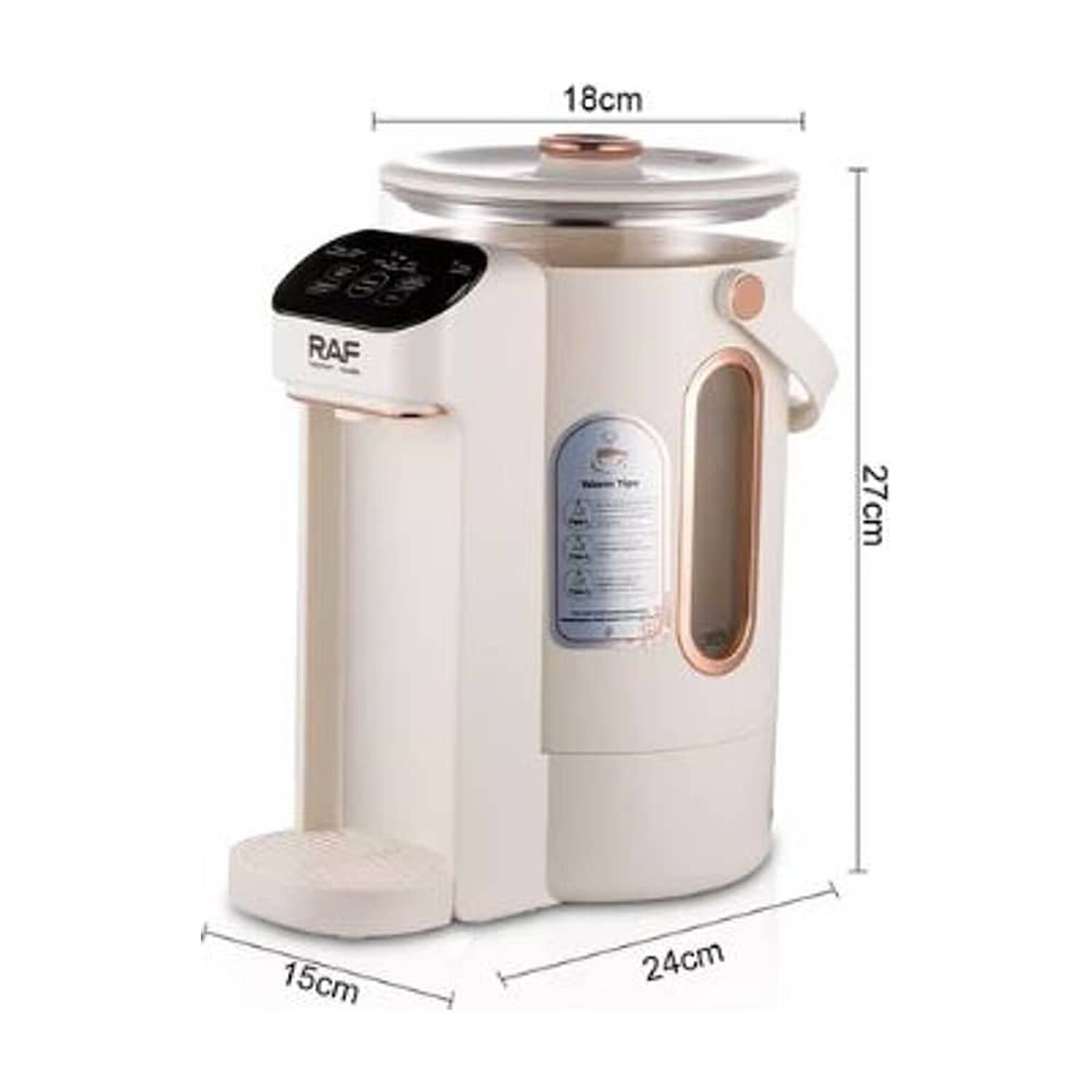 Hervidor De Agua Termo El&eacute;ctrico 3l Litros Raf 800w Rosa image number 1.0