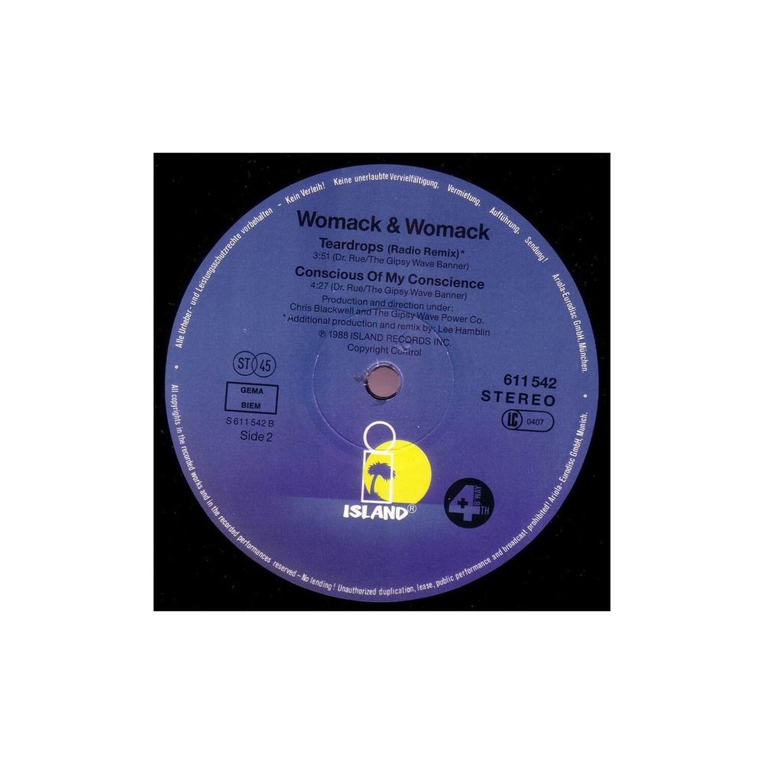 Womack & Womack - Teardrops | 12" Maxi Single Usado image number 3.0