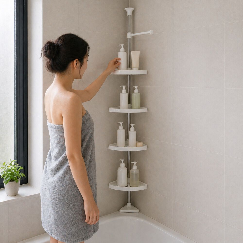 Organizador Esquinero Ba&ntilde;o Multiuso 4 Pisos Repisas Ajusta image number 1.0