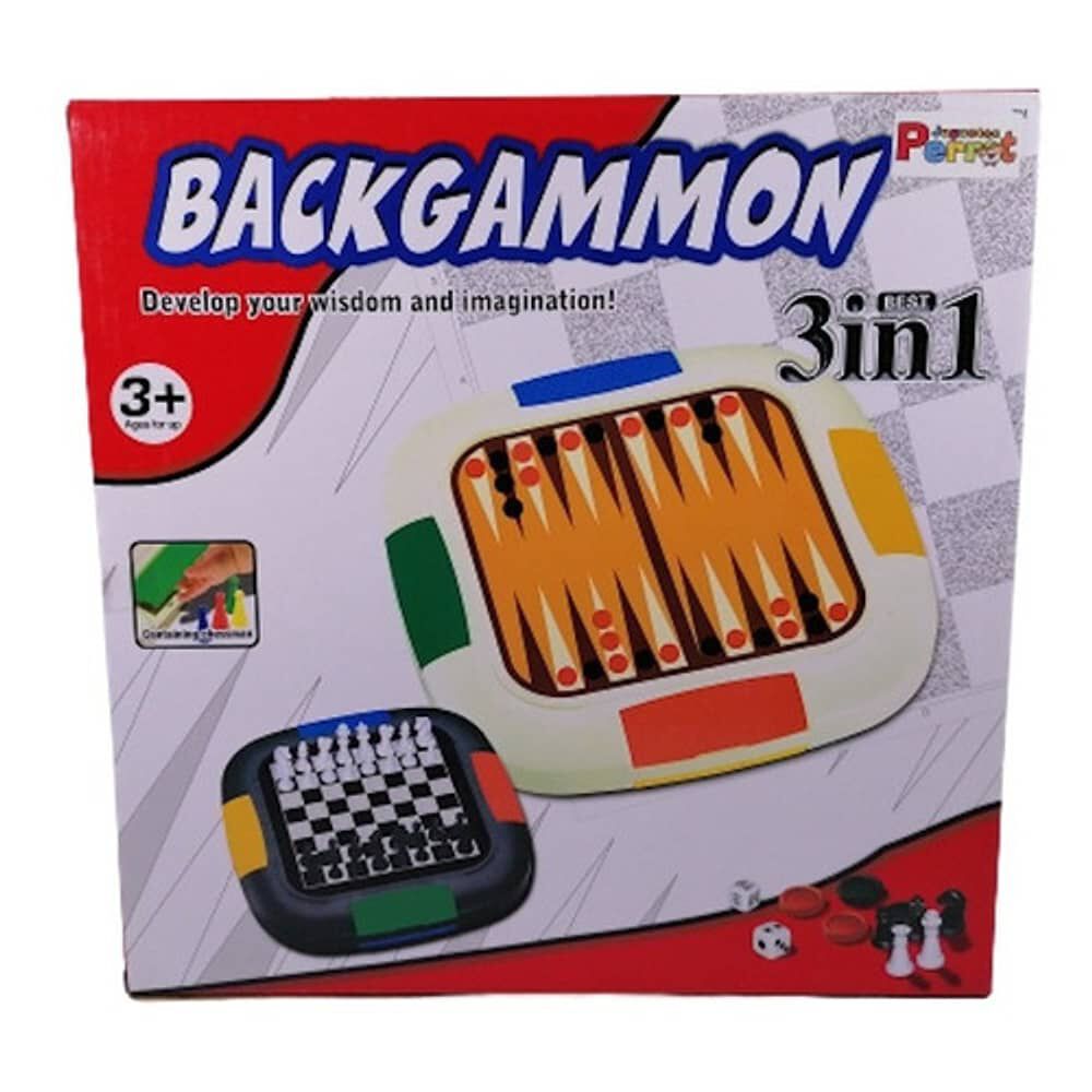 Juego De Mesa 3 En 1 Damas | Ajedrez | Backgammon image number 3.0