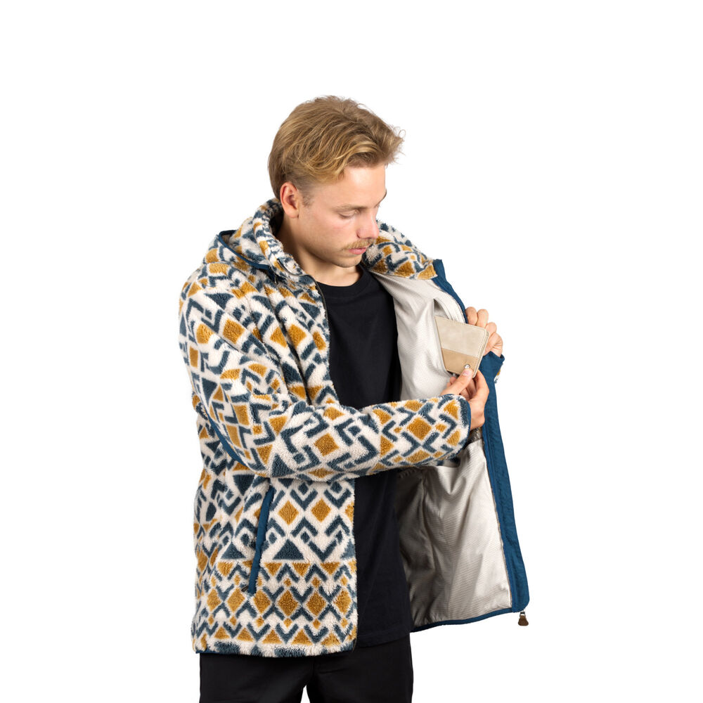 Chaqueta Shaggy Waves Print Hombre Falcone image number 4.0