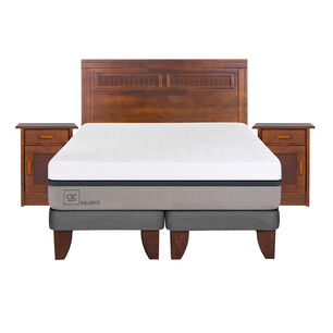 Cama Europea Cic Balance / 2 Plazas / Base Dividida + Set de Maderas Milan