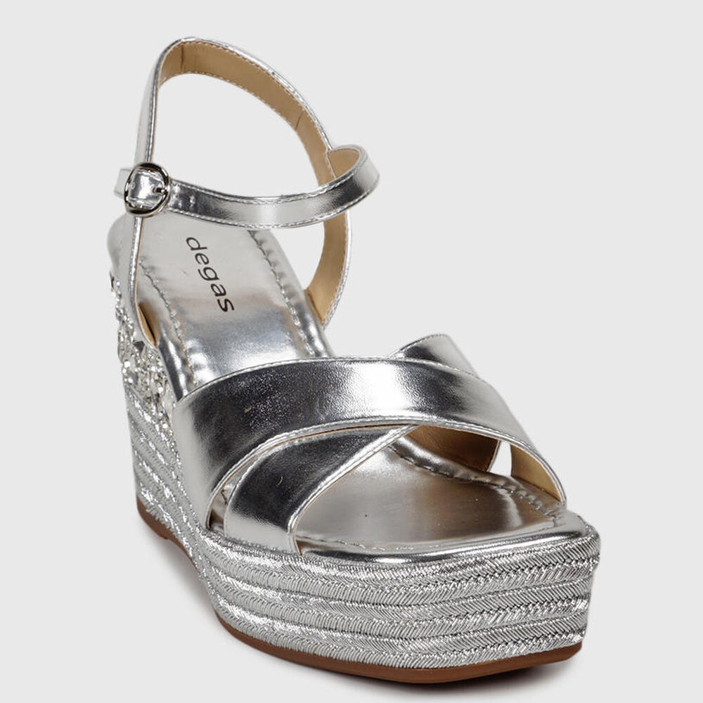 Sandalia Cuero Ibal&uacute; Plateado image number 2.0