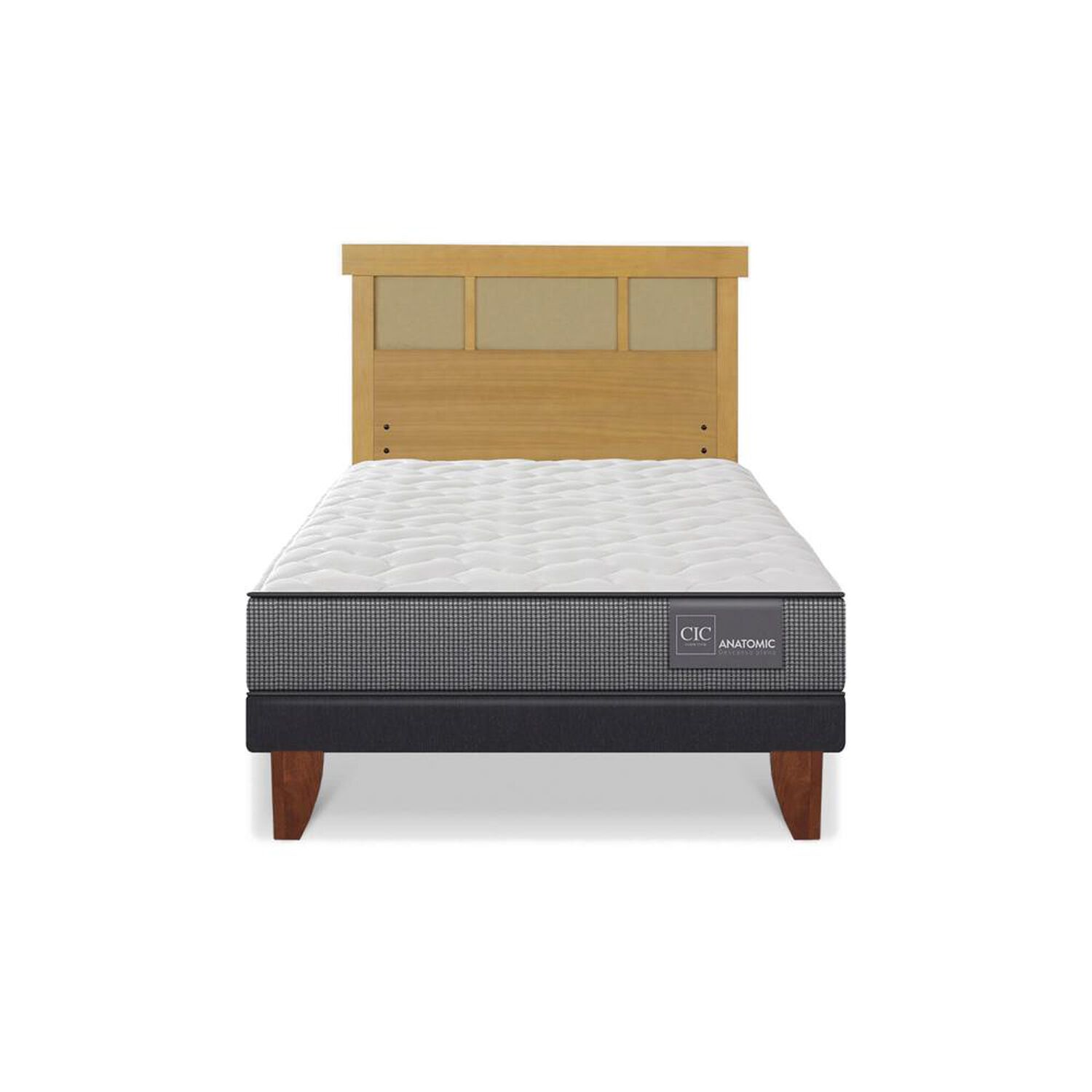 Cama Europea Cic Anatomic / 1.5 Plazas / Base Normal + Respaldo image number 0.0