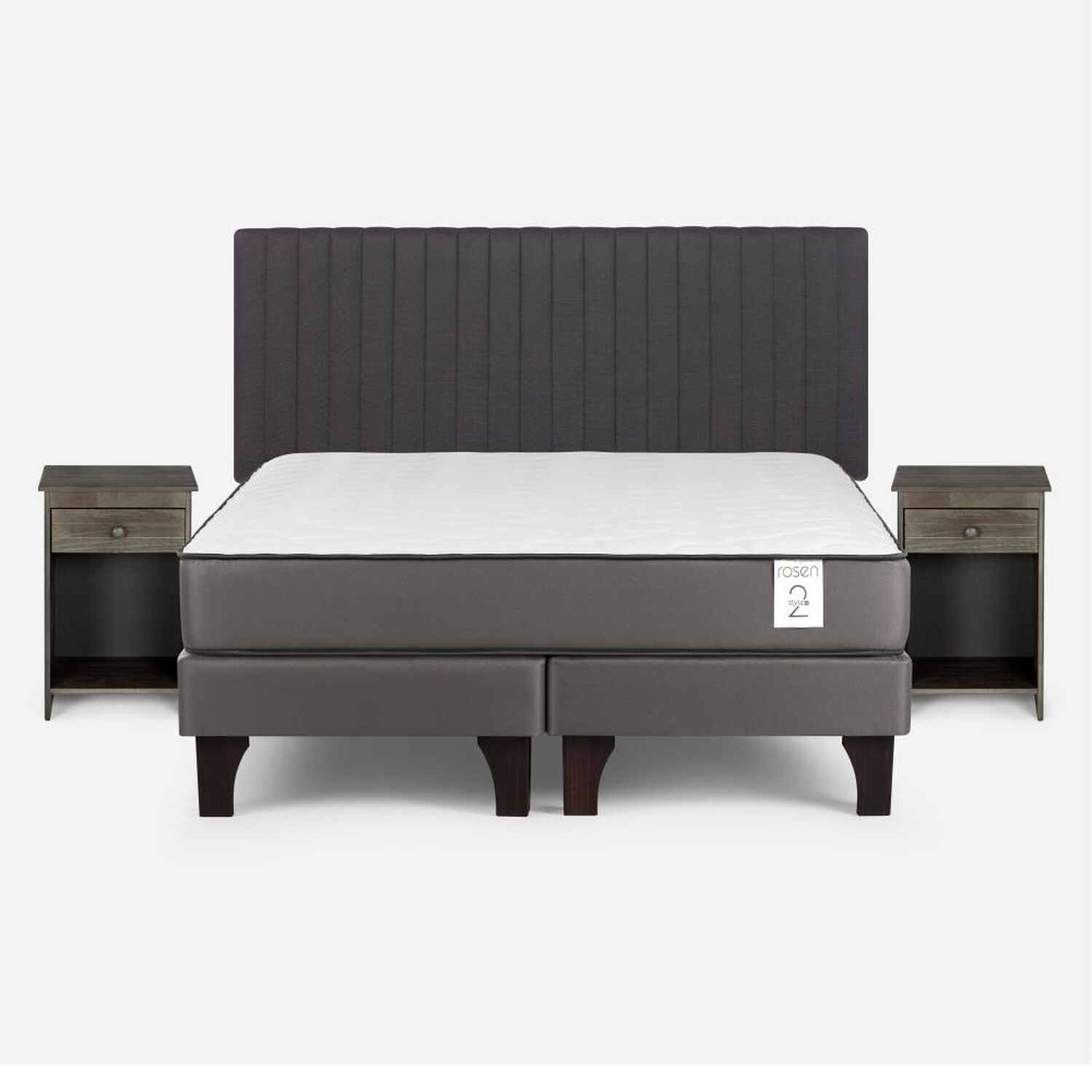 Cama Europea Rosen New Style 2 Plus / 2 Plazas / Base Dividida + Set De Maderas image number 0.0