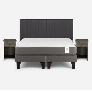 Cama Europea Rosen New Style 2 Plus / 2 Plazas / Base Dividida + Set De Maderas