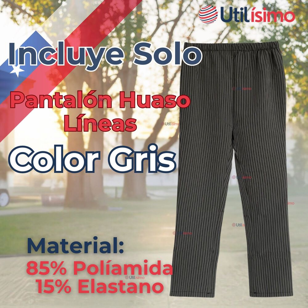 Pantal&oacute;n Huaso Juvenil Gris Con Rayas Fiestas Patrias image number 1.0