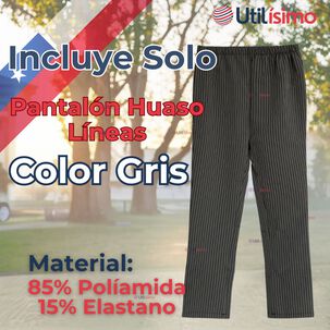 Pantal&oacute;n Huaso Juvenil Gris Con Rayas Fiestas Patrias