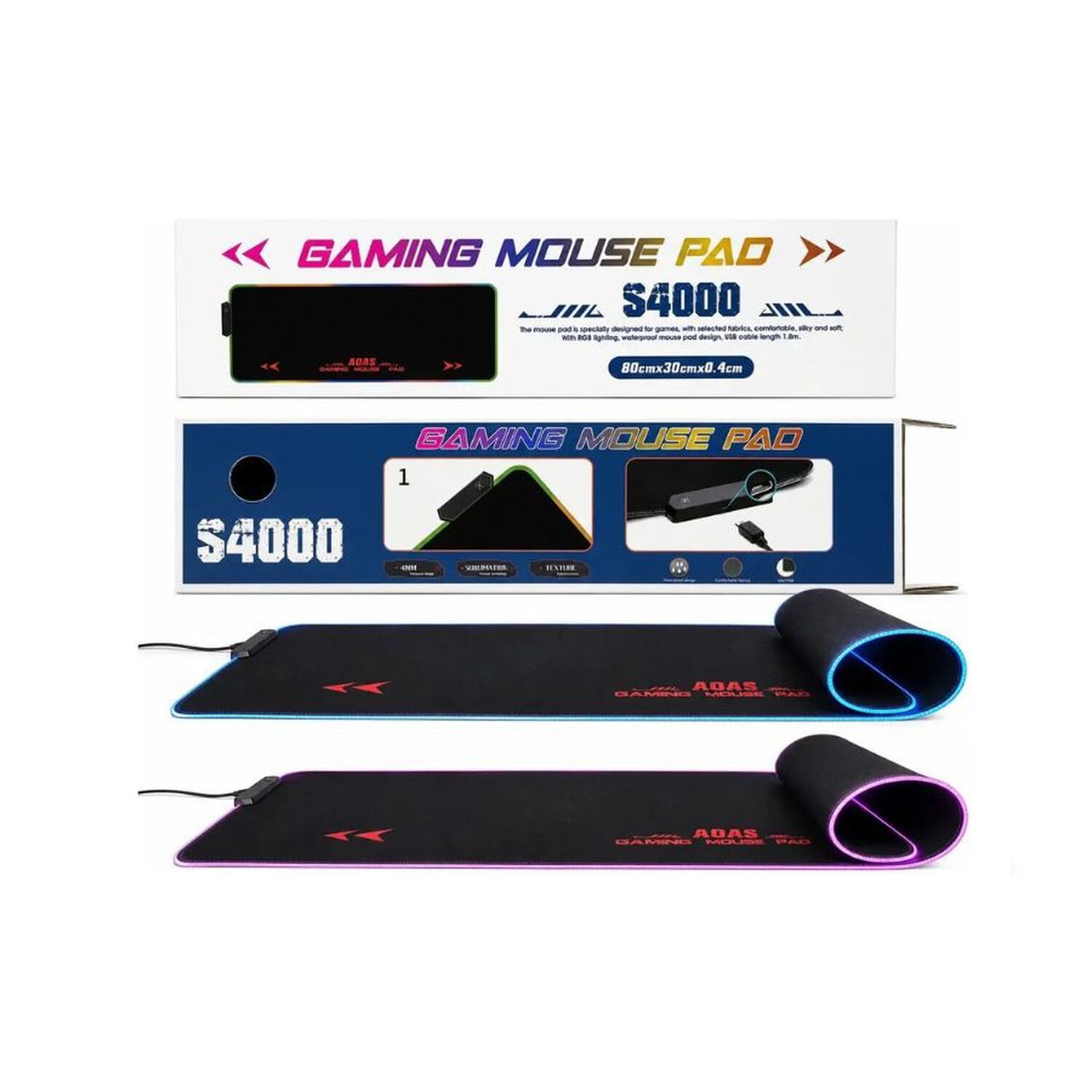 Mouse Pad Gamer Rgb 80x30cm Waterproof Iluminado Usb image number 3.0