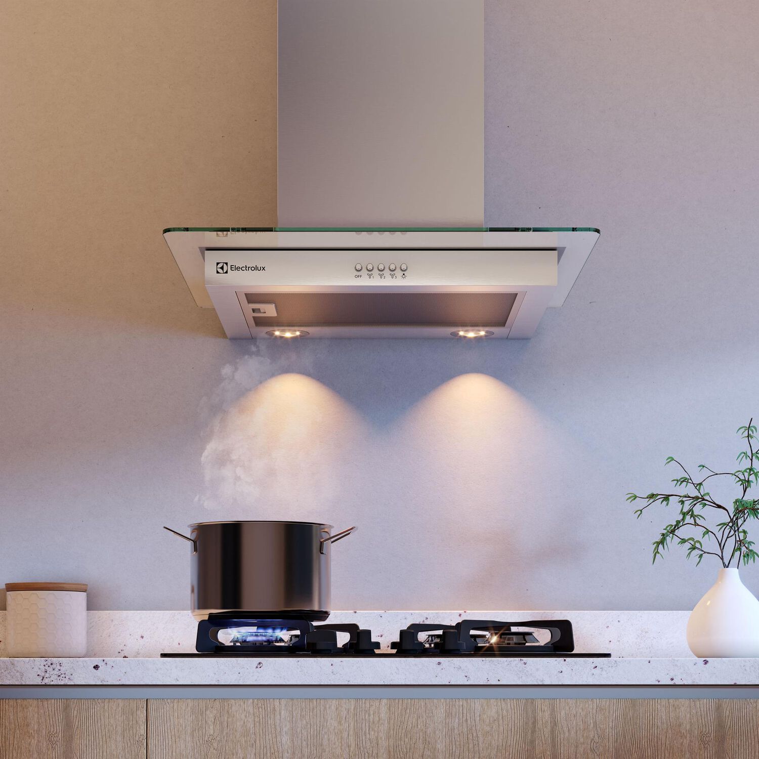Campana Cocina Pared Decorativa 60cm Luz Led Ce6vx Inox image number 3.0