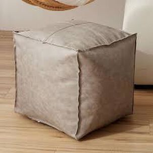 Set De 2 Pouf De Ecocuero Cuadrado 45x45cm