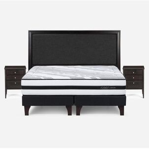 Cama Europea Rosen Driven / King / Base Dividida + Set De Maderas Nolita Grafito