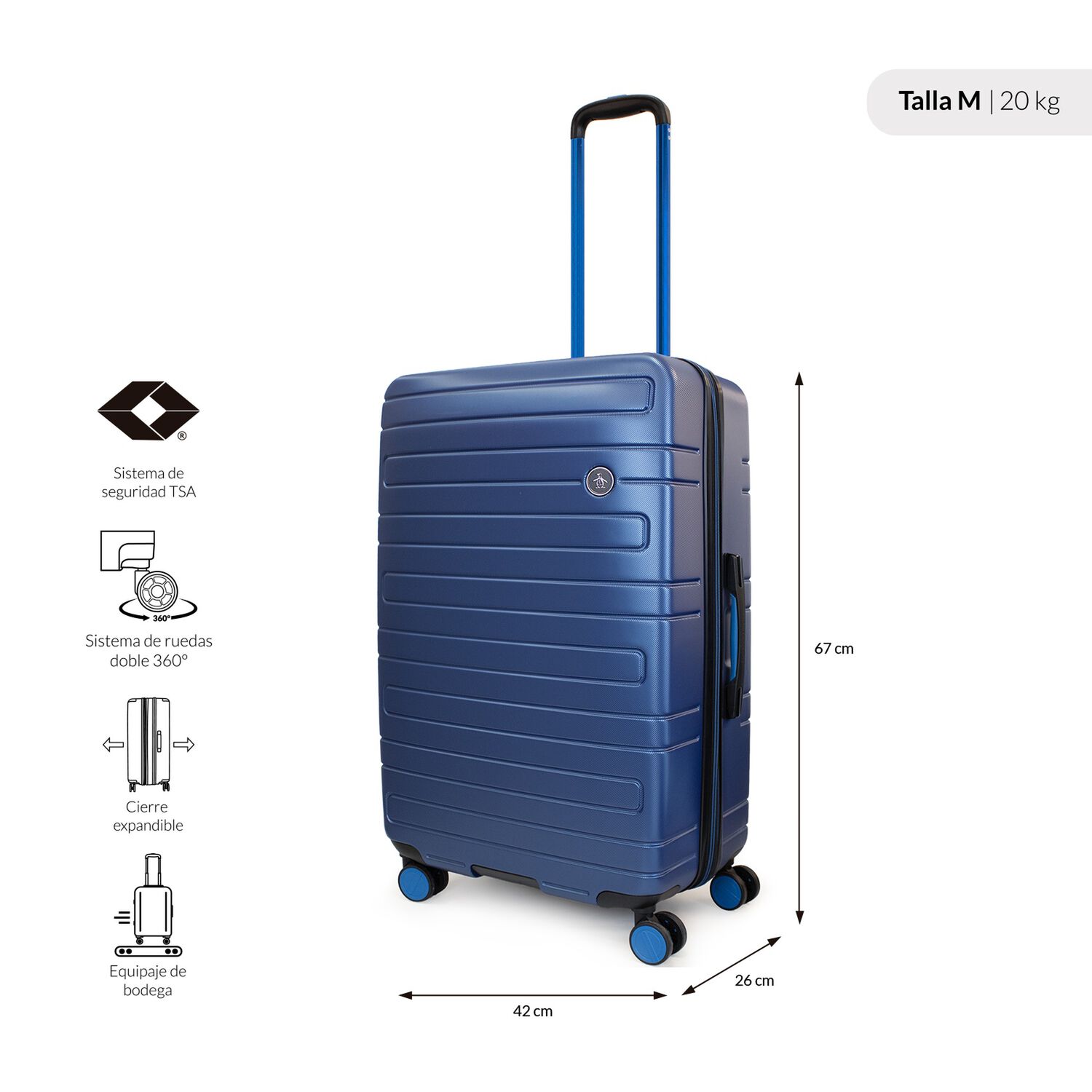 Pack 2 Maletas M 20k + L 23k Milan Azul Penguin image number 1.0