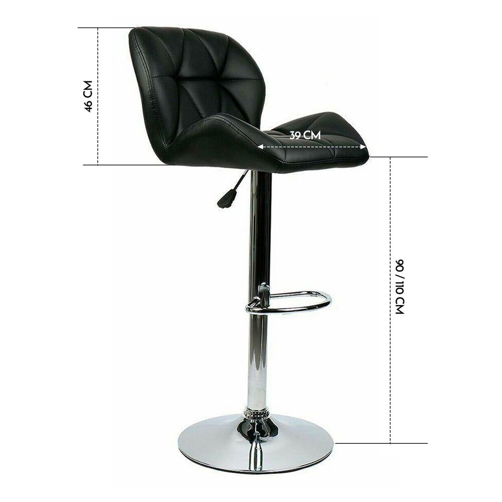 Pack 2 Silla Alta Bar Acolchada Negro image number 2.0