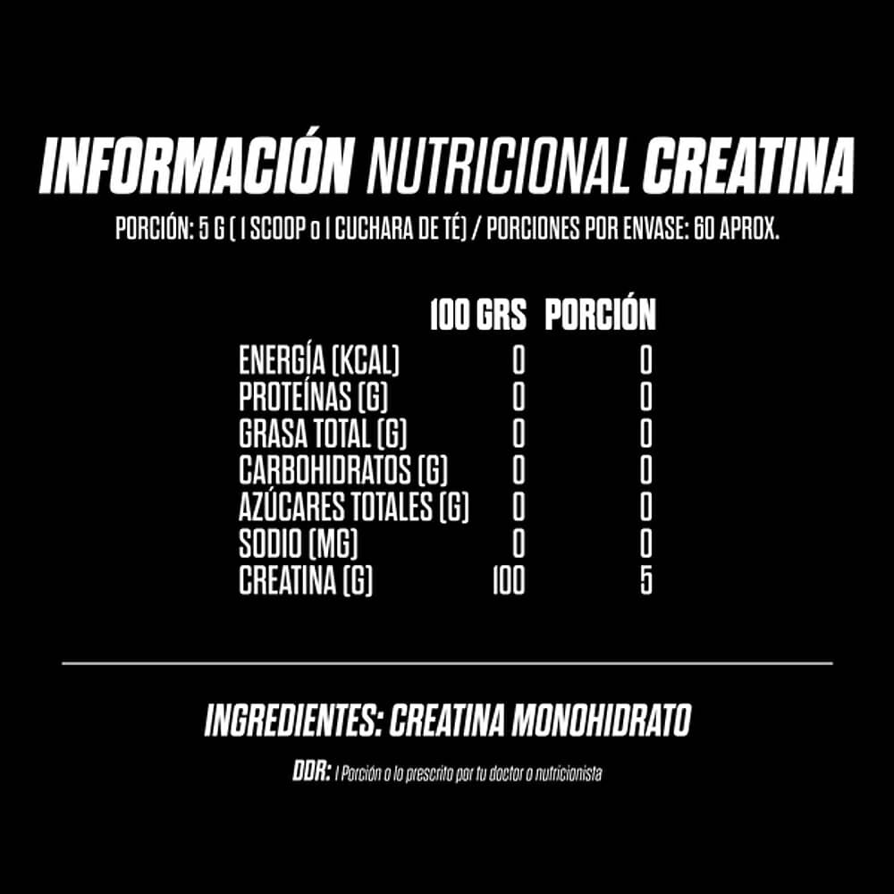 Creatina Monohidratada Gohard 60 Servicios. Fitness Sabor Sin Sabor / 300 Grs image number 3.0