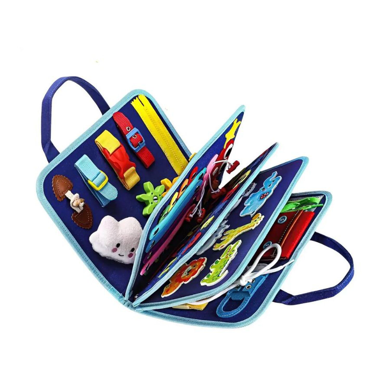 Malet&iacute;n Educativo Montessori Juguete Did&aacute;ctico Beb&eacute;s Azul image number 1.0