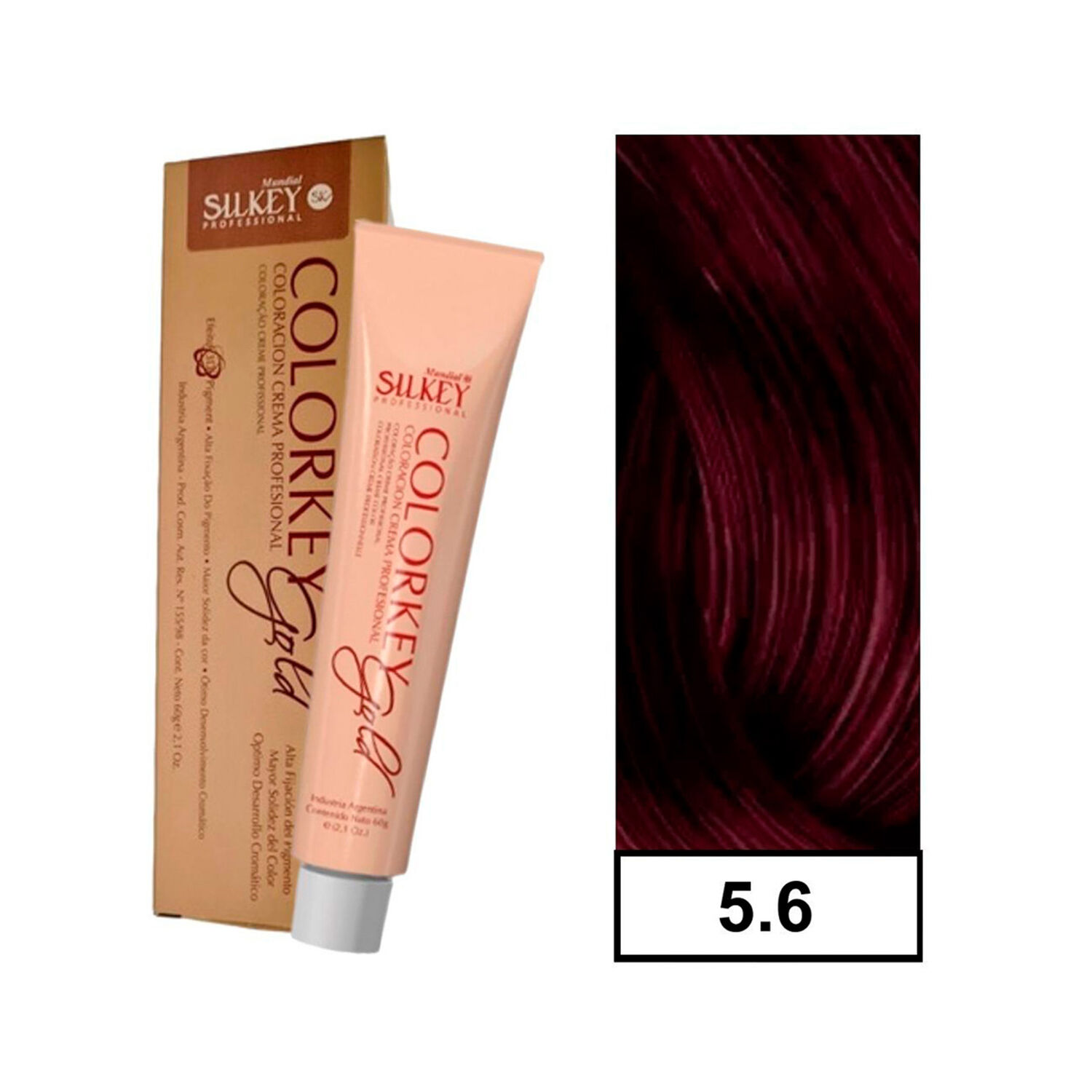 Colorkey Gold - Tintura Permanente Efecto 3d Pigment 60gr + Oxidante - 5.6 Casta&ntilde;o Claro Rojizo image number 0.0