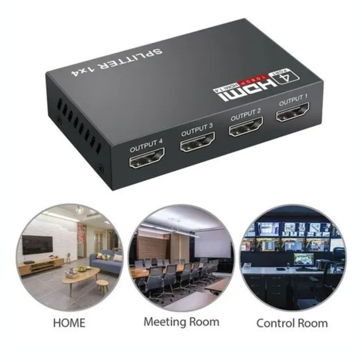 Splitter Adaptador Hdtv 1x4 Activo 1.4 3d Tv Led Lcd 1080p Hd image number 2.0