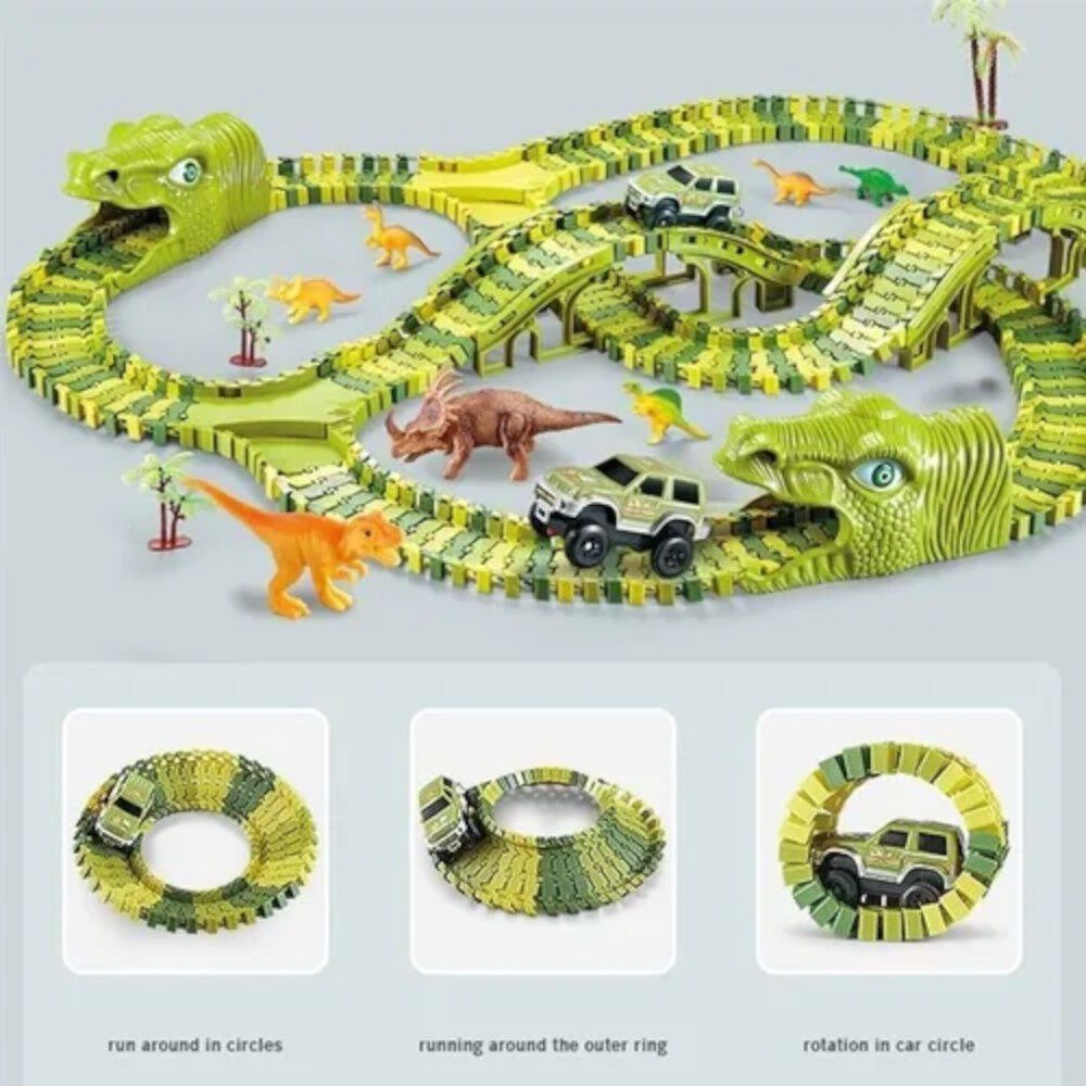 Pista Dinosaurio Jurassic Jungla Armable Flexible 140 Pcs image number 0.0