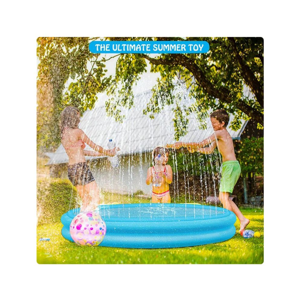 Piscina Inflable Lanza Agua Redonda 120x30cm Azul Infantil image number 2.0