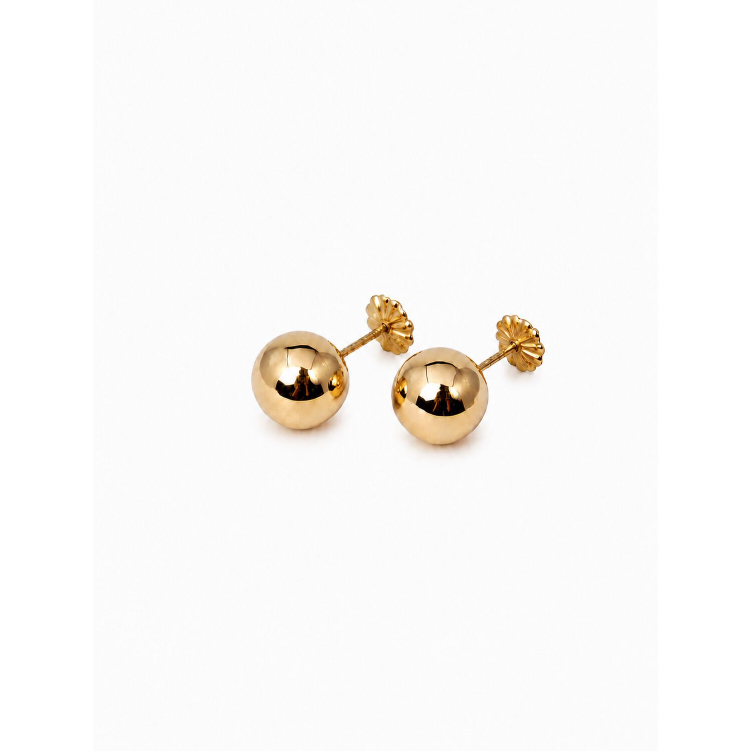 Aros Bolita 8mm N6 Oro 18k 1.20g Juvenil Mujer Hipoalerg&eacute;nic Dorado image number 0.0