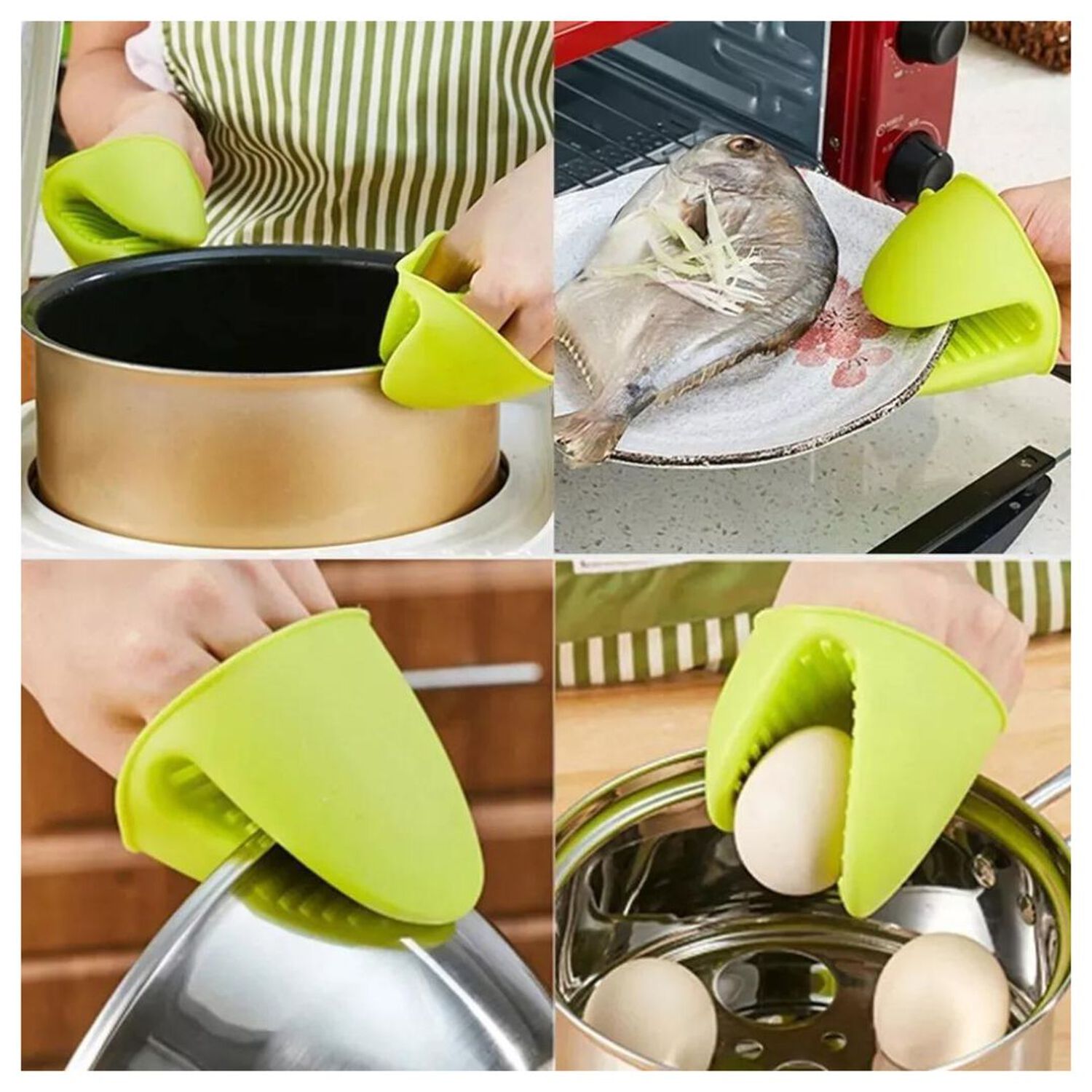 Par De Guantes Para Horno Toma Olla Protector De Silicona Cocina image number 2.0