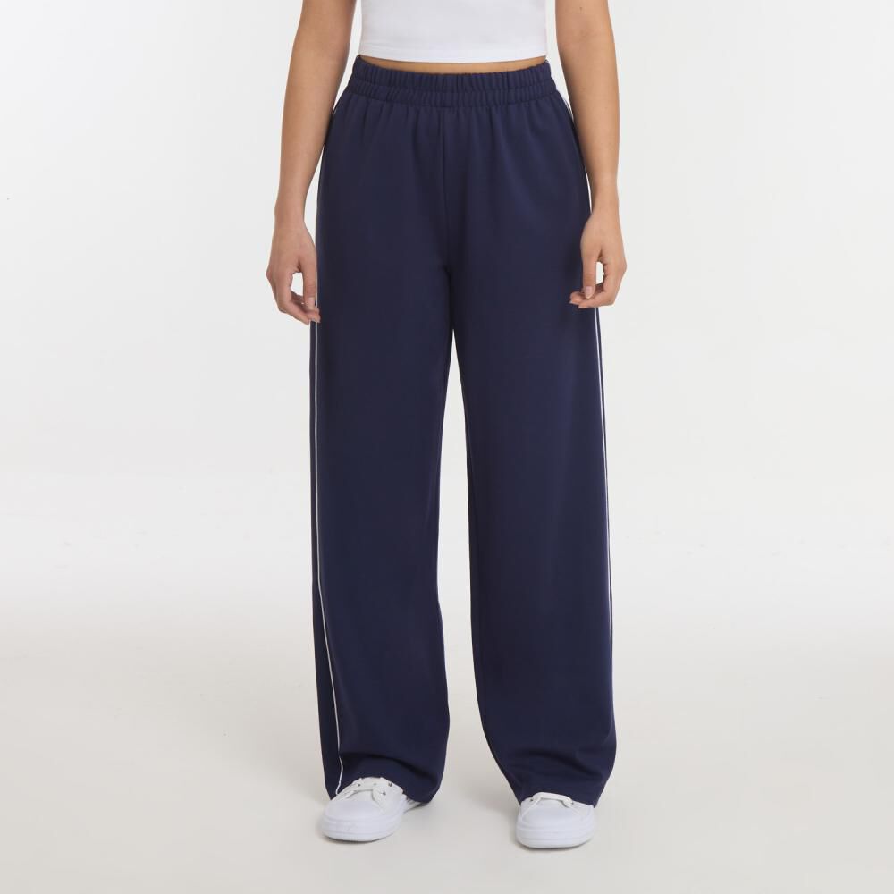 Pantalón De Buzo Stripe Tiro Medio Regular Mujer Freedom image number 0.0