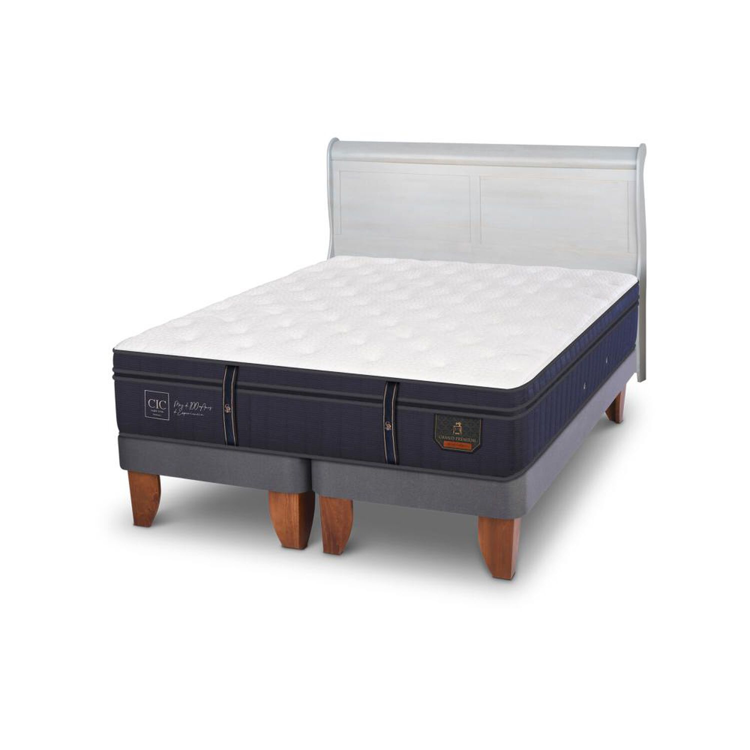 Cama Europea Cic Linea Premium / 2 Plazas / Base Dividida + Respaldo image number 4.0