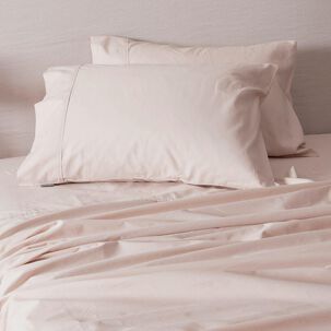 Sabana 180 Hilos Lisas 2 Plaza Rosado