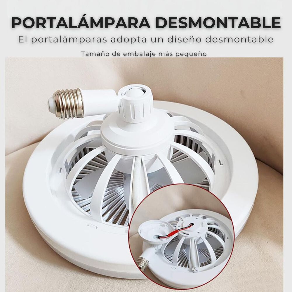 Lampara Ventilador Luz Rgb Led 30w Con Control Remoto image number 4.0