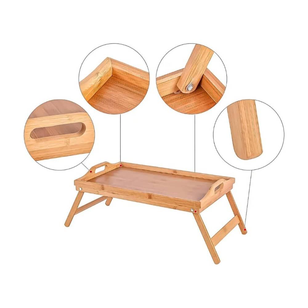 Bandeja Desayuno Cama Plegable Madera Natural Multifuncional image number 2.0