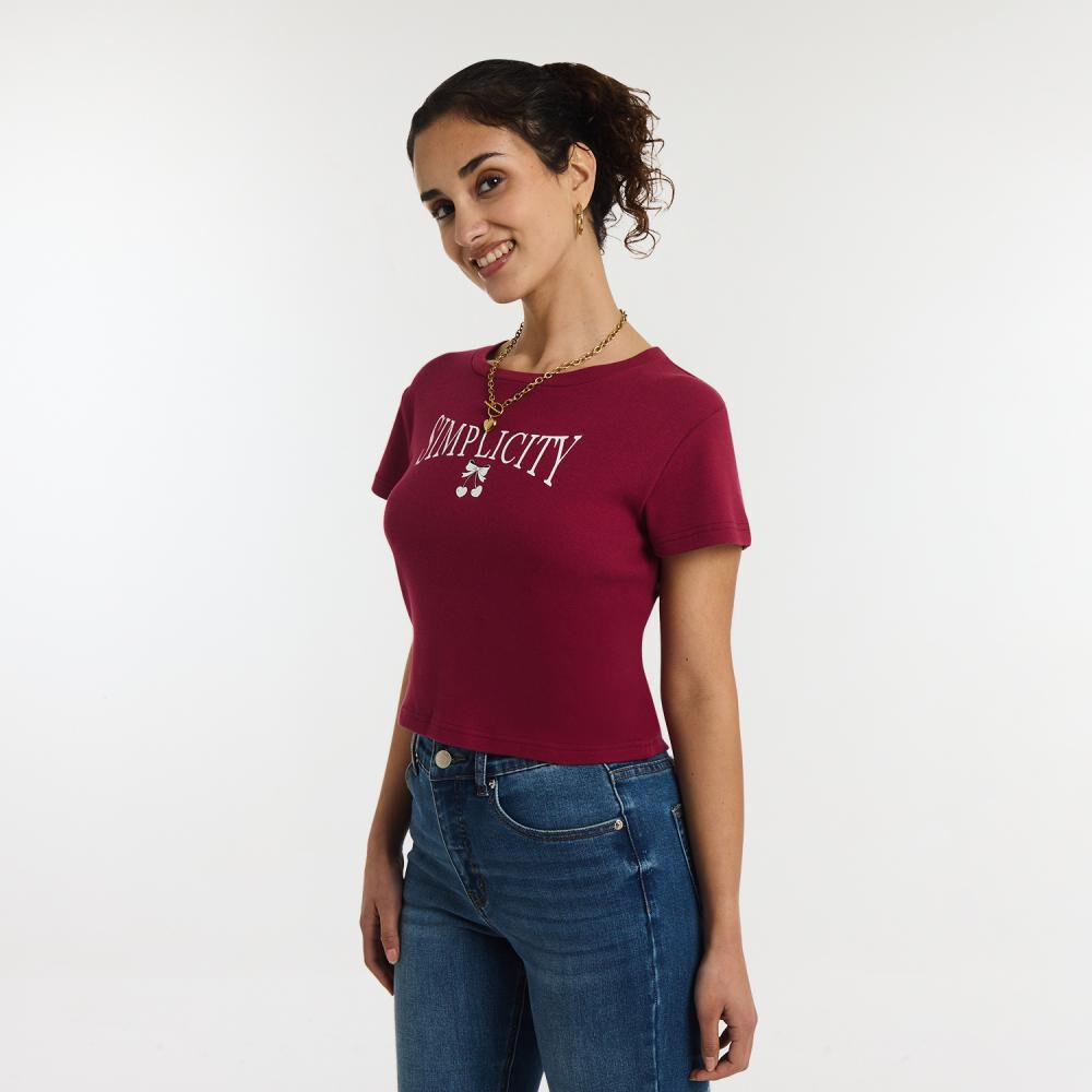 Polera Print Coquette Manga Corta Cuello Redondo Mujer Freedom image number 2.0
