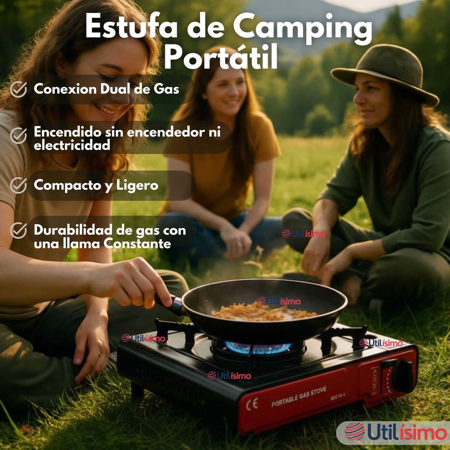 Cocina Port&aacute;til Cocinilla Camping + Kit De Instalaci&oacute;n Y Lata De Gas image number 1.0
