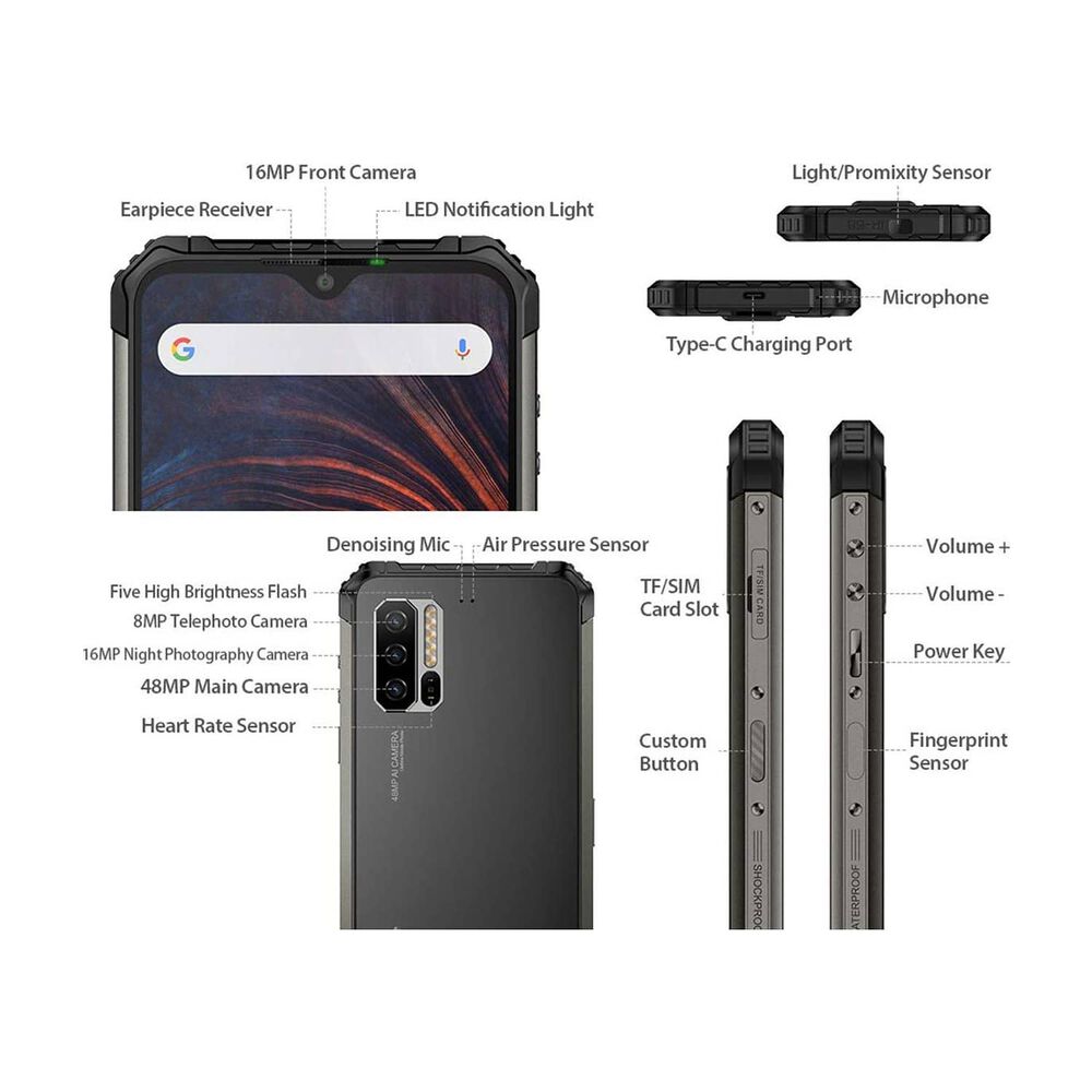 Celular Rugged Ulefone Armor 7 Resistente A Golpes, Polvo, Humedad Y Agua / Graba Videos En 4k, Nfc, Radio Fm, Sensor De Pulso Del Ritmo Card&iacute;aco image number 4.0