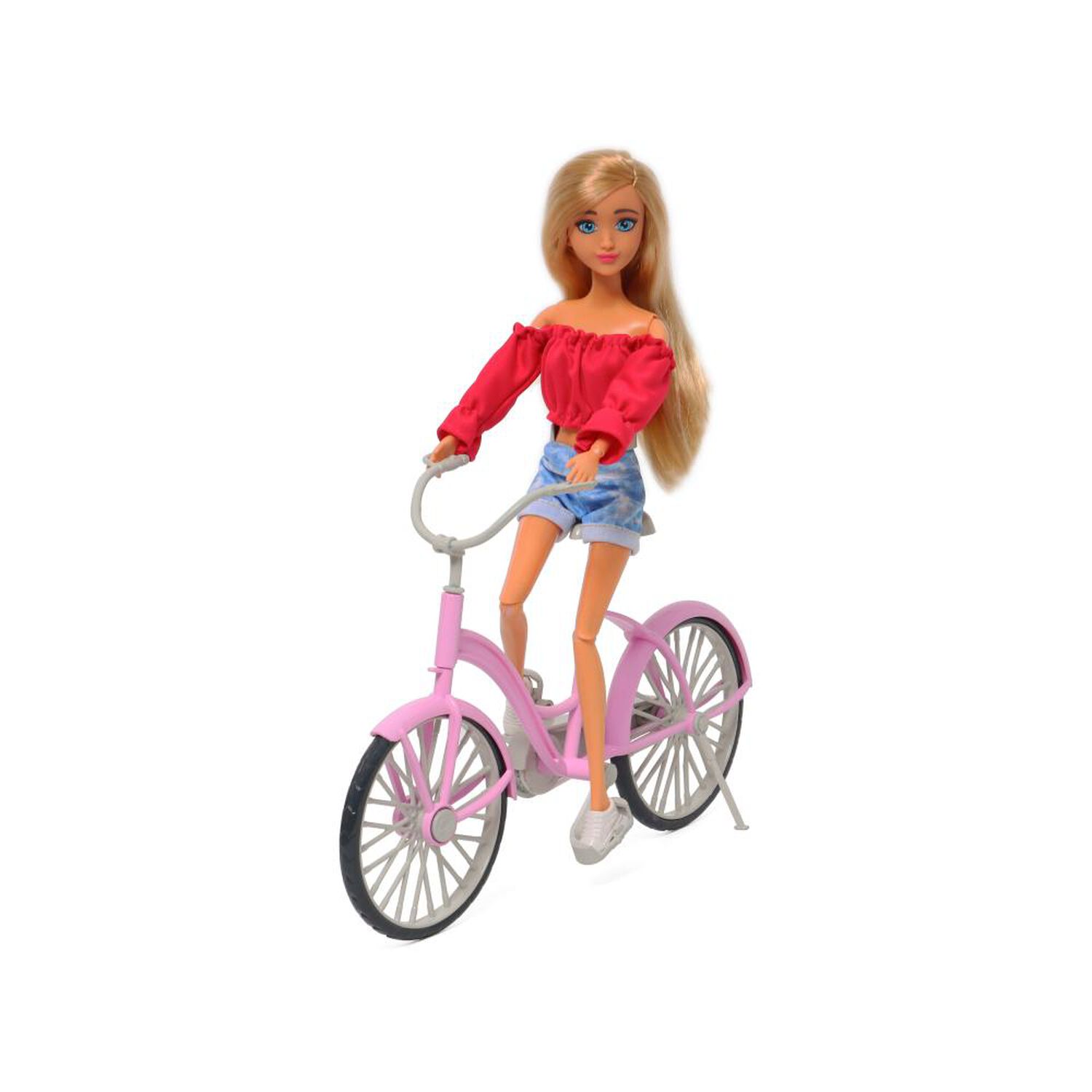 Mu&ntilde;eca Fashion 31 Cm Con Bicicleta Happyline image number 2.0