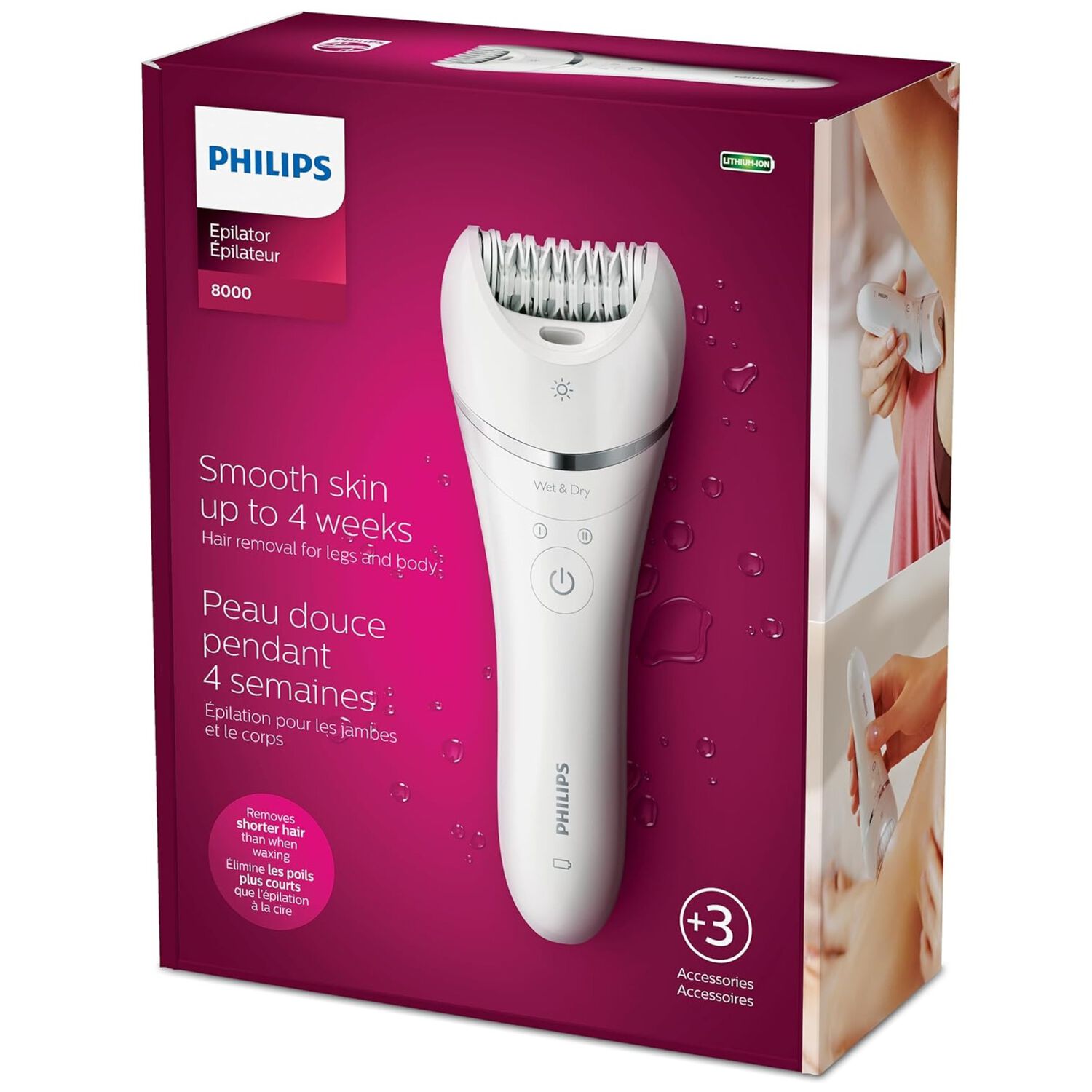 Depiladora Philips Bre-7000 Recargable Uso H&uacute;medo O Seco image number 10.0