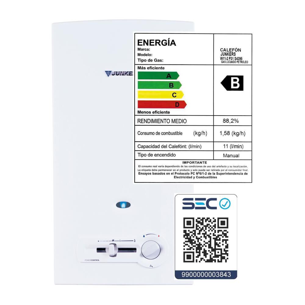 Calefont Junkers Minimaxx / Tiro Natural / Gas Licuado  / 11 Litros image number 8.0