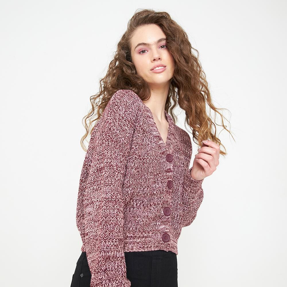 Sweater Cardigan Botones Cuello V Mujer Freedom image number 4.0