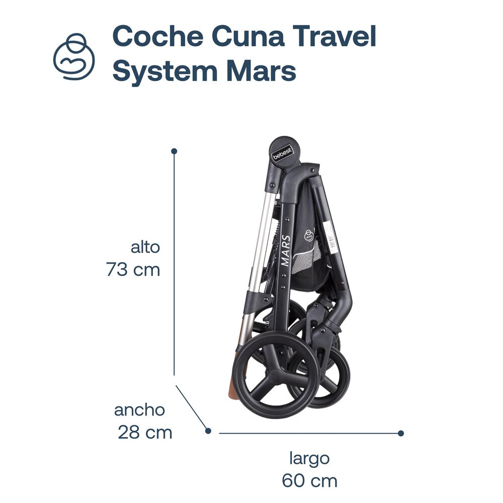 Coche Cuna Travel System Mars Lx Beige image number 6.0